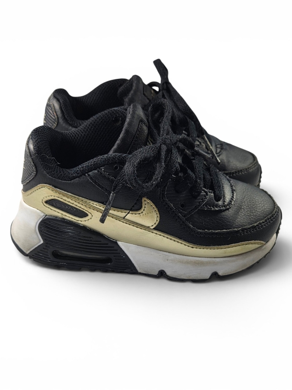 Nike Kids' Black Gold and White Athletic Sneakers